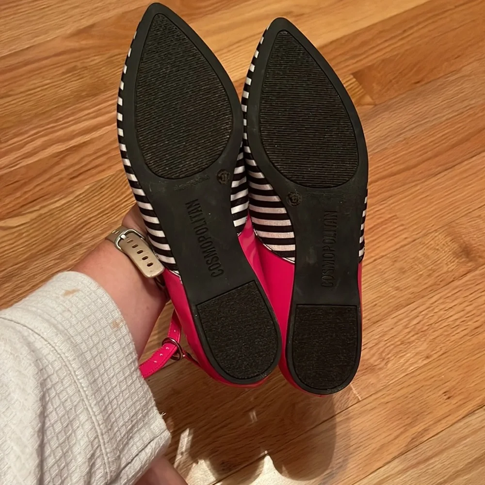 Cosmopolitan NWOT❗️D’orsay Ankle Strap Pointy Toe Shoes Flats with Pink - Picture 7 of 9